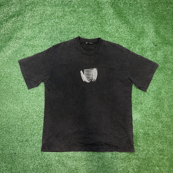 Zara Other - ZARA Mens Small Washed Black Graphic T Shirt